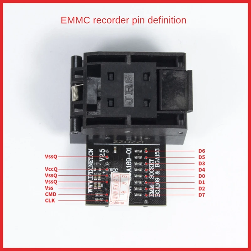 1Set Emmc Adapter Emmc Burning Seat Accessories Rt-Bga169-01 Bga169 Bga153 Emmc Adapter With 5Pcs Frame For Rt809h Programmer