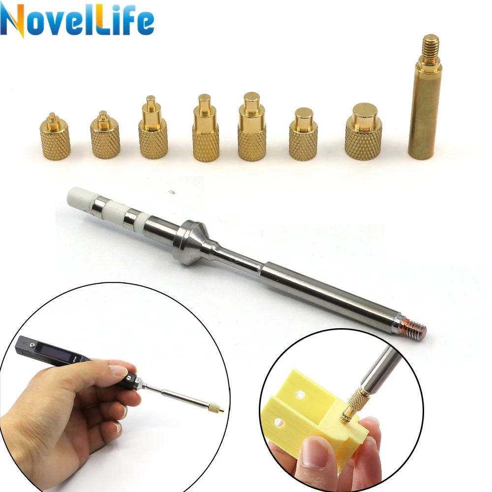 Heat Set Insert Tool M2-M8 Hot Melt Brass Knurled Nut Embedded Insertion Tip Press Adapter 936 TS100 TS101 Pine64 Soldering Iron