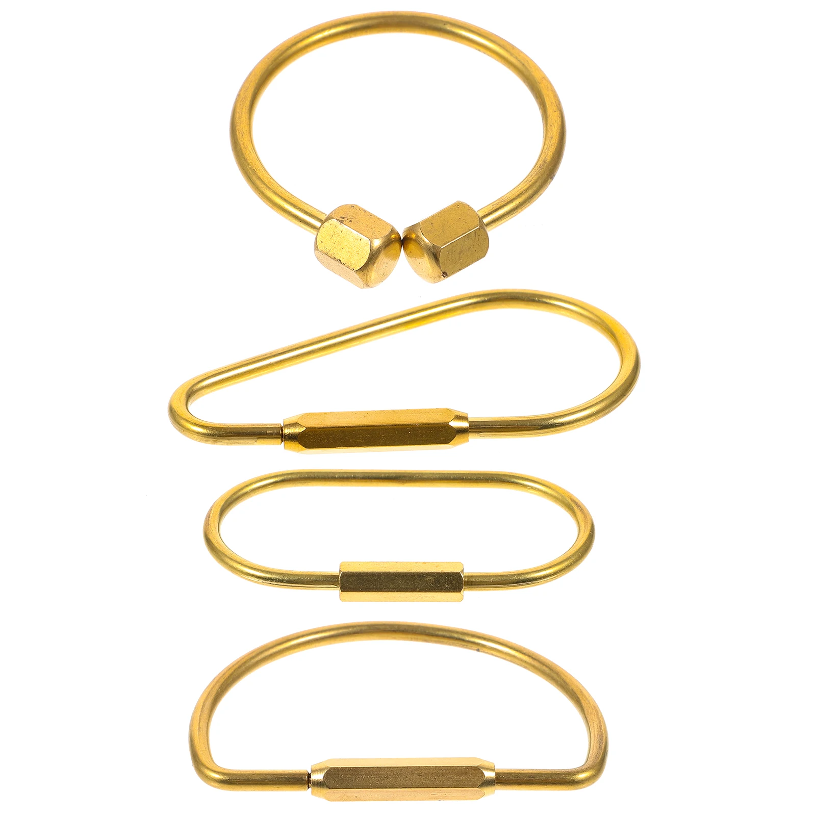 

4 PCS Special Keychain DIY Rings Reel Convenient Split Circular Keyrings Brass Small