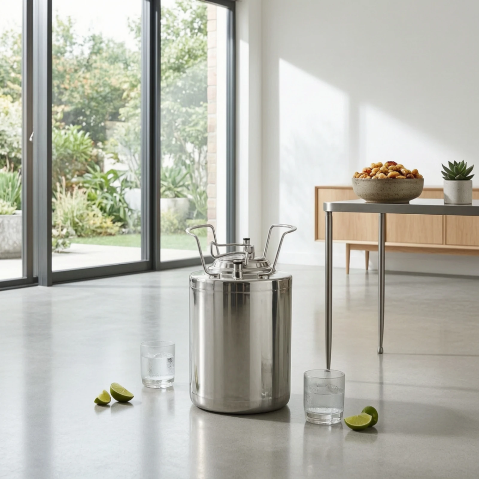 Ball Lock Keg with Two Fittings Pressurized Keg with Ball Lock Container Easy to Clean Rust Resistant for Homebrewers