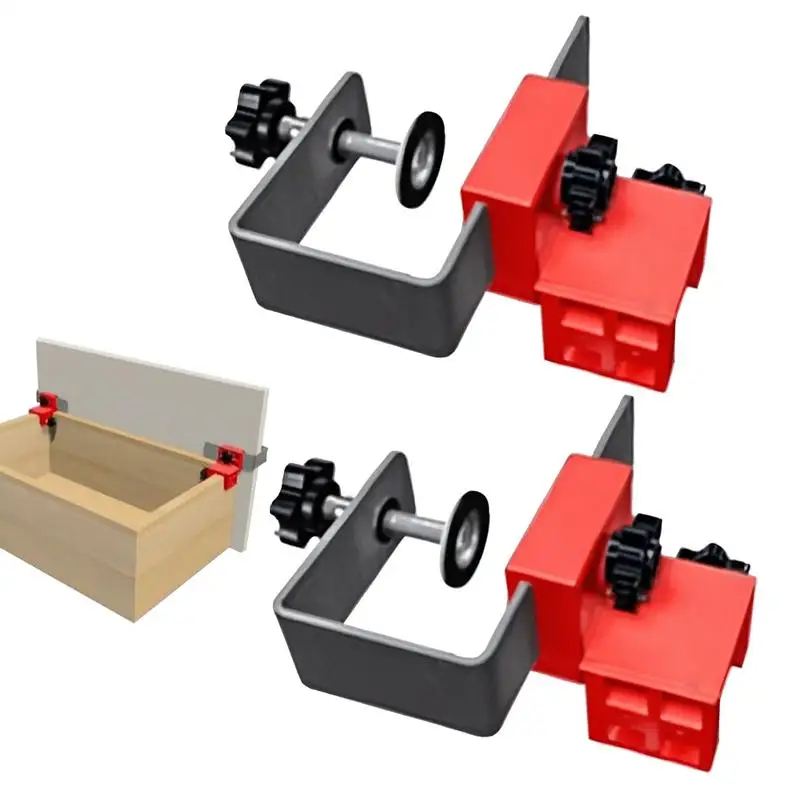 

Drawer Front Clamps 2X Drawer Face Mounting Clamps Adjustable Drill Hole Guide Woodworking Tools Hole Drilling Jig For Tables