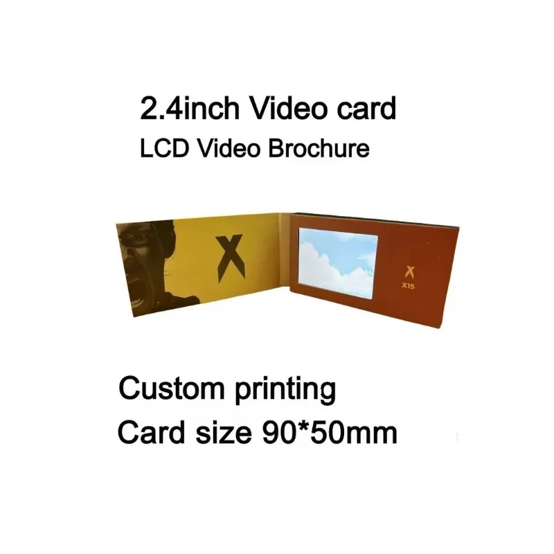 تذكارية 2.4 بوصة كتاب دعوة صغير هدية الزفاف الجدة LCD فيديو بطاقة المعايدة كتيب ضيف حفلة الأعمال #6