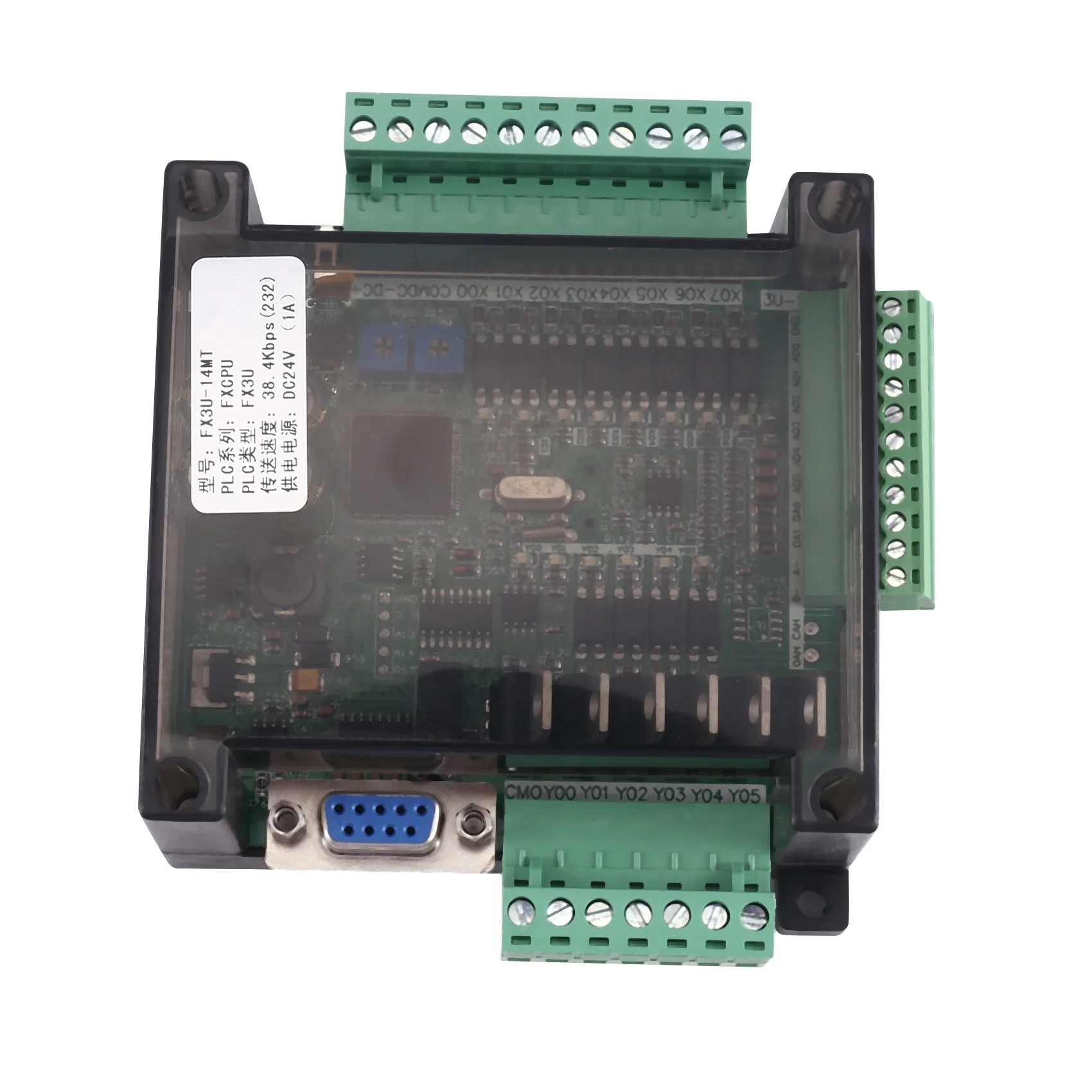 ABWZ-1 Piece FX3U-14MT Compatible With FX1N 2N PLC Industrial Fx3u Data Register 6AD 2DA Modbus 485 (A)