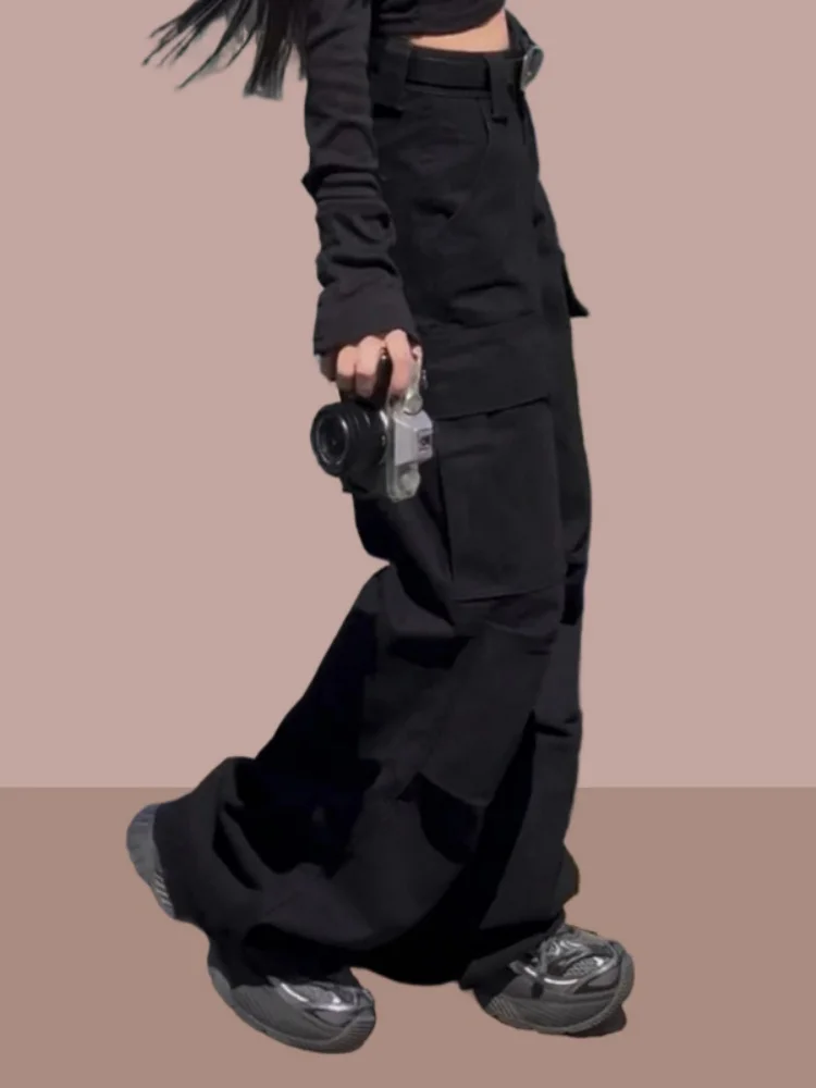 Bla Workwear Pants for Women Autumn Large Size Pear ape Sports Trousers High Waist Straight Leg Non-Stretch Comfortable