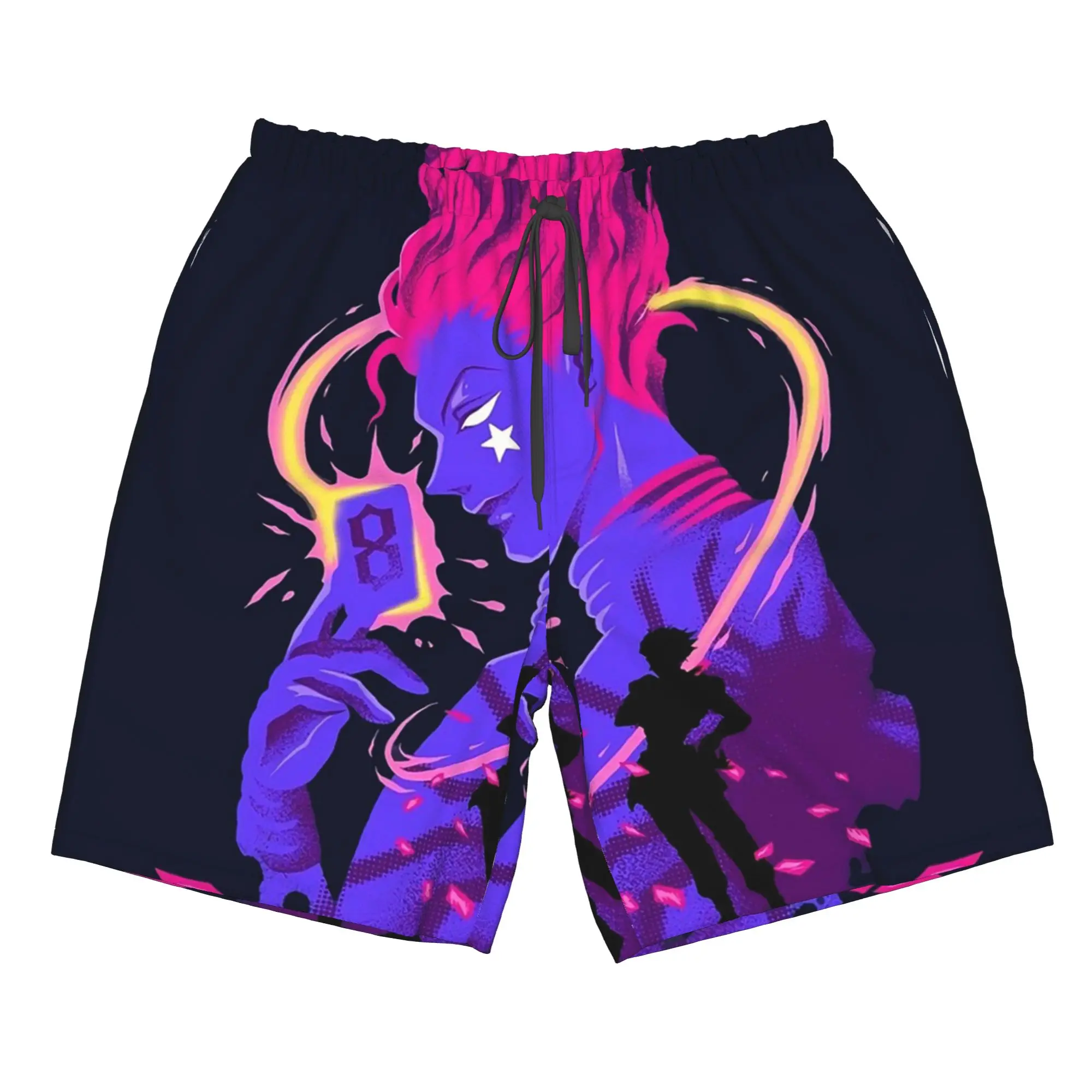 Neon Colorful Hunter X Hunter Anime Trunks Beach Board Shorts Casual Quick Dry Swimming Summer Men Pants