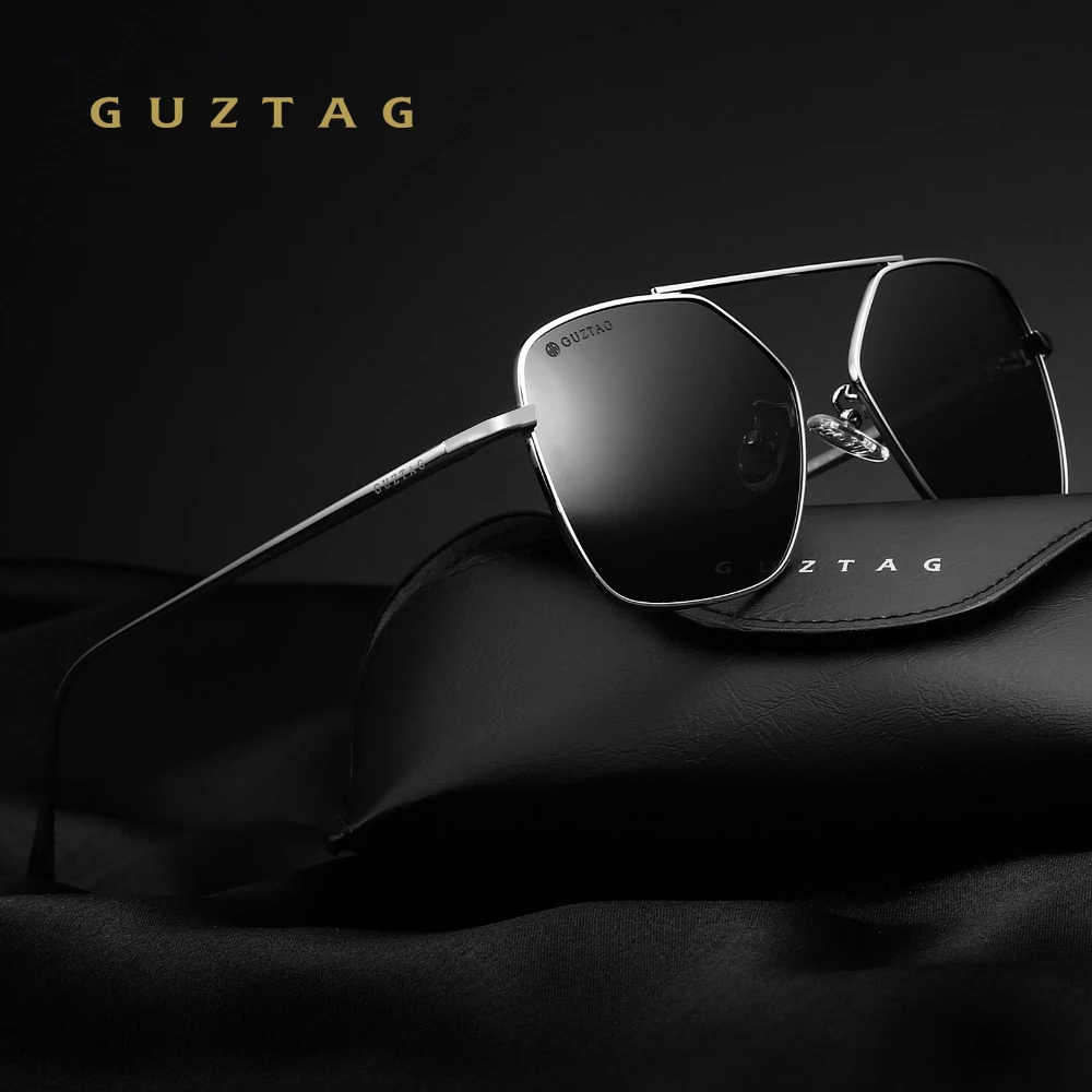 

GUZTAG Brand Sunglasses Polarized UV400 Unisex Stainless Steel Square Men/Women Sun Glasses Eyewear Eyeglasses For Male G8088