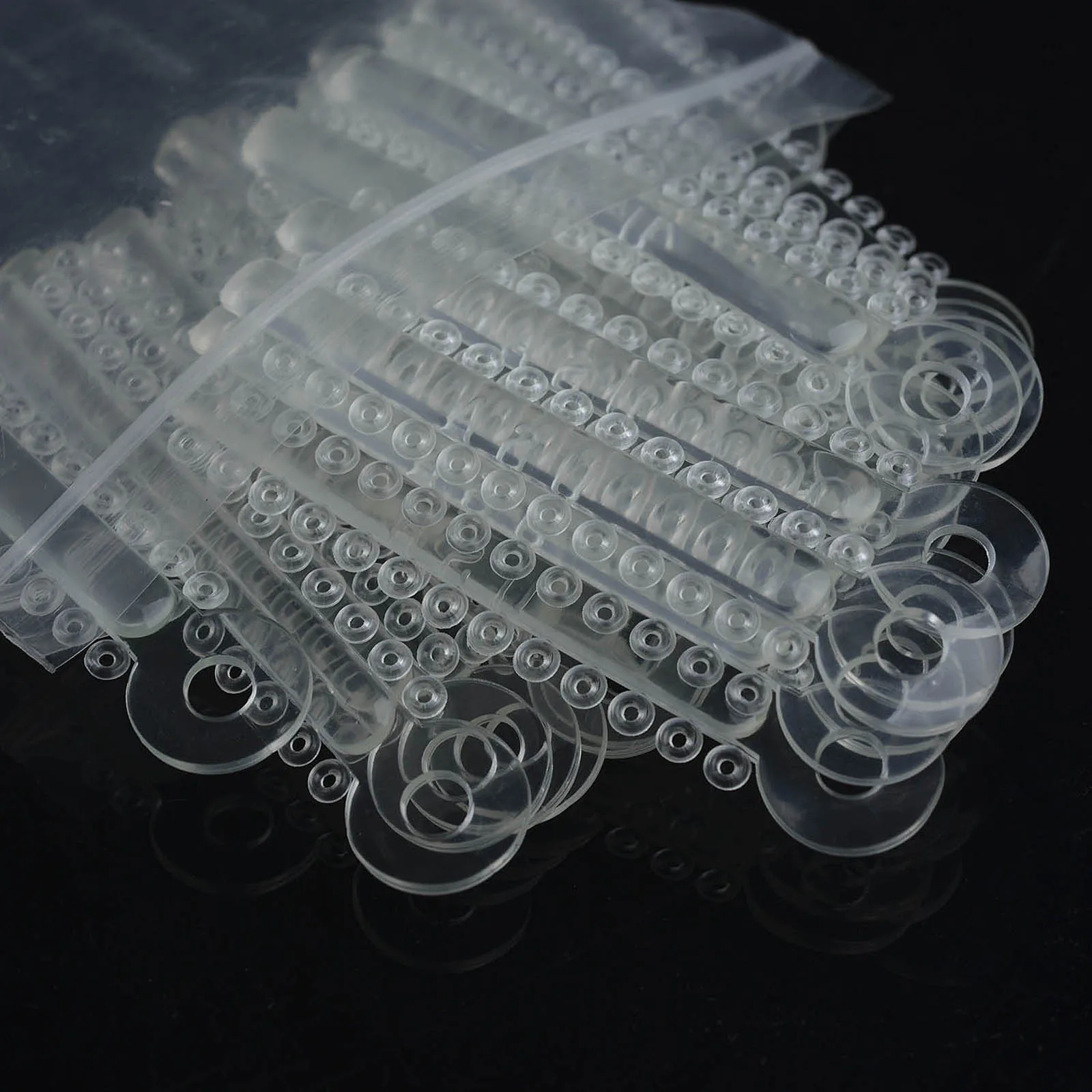 5 Packungen AZDENT Dental Orthodontic Ligaturen, transparent, 1014 Stück/Packung, elastische Bänder, transparente Farbe, Zahnmedizinmaterial – Detail 2