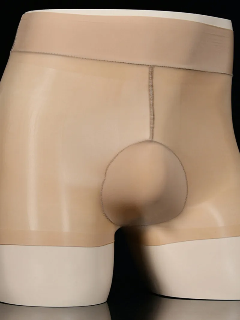 

2024 модные 912 двухслойные бесследные блестящие мужские трусы, высокоэластичные ультратонкие прозрачные боксеры LF61