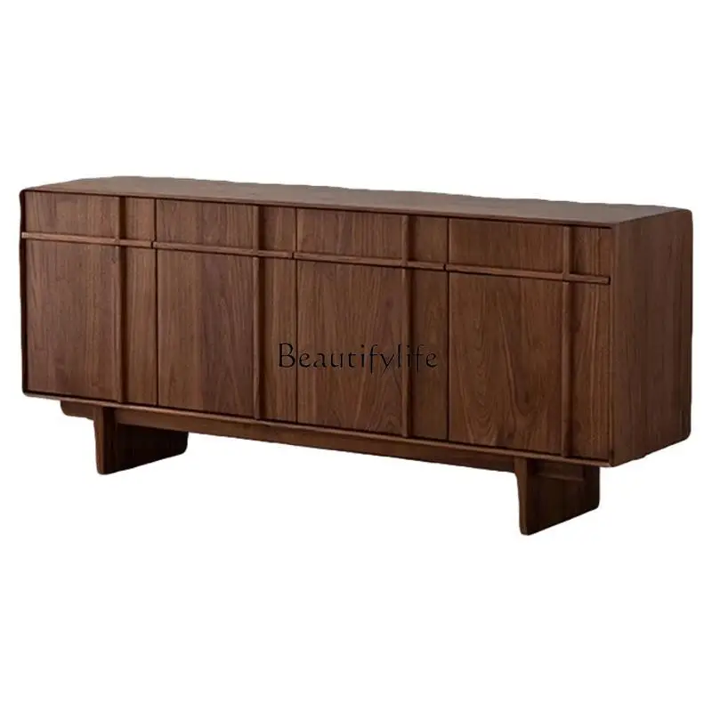 

North American Black Walnut Sideboard Cabinet All Solid Wood Mid-century Style Storage Cabinet