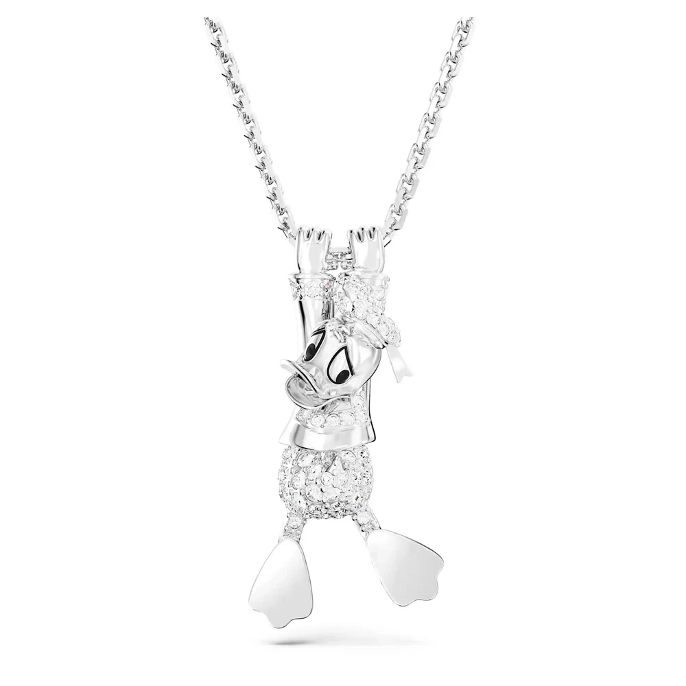 

Silver Plated Pavé Crystal Donald Duck Pendant Necklace