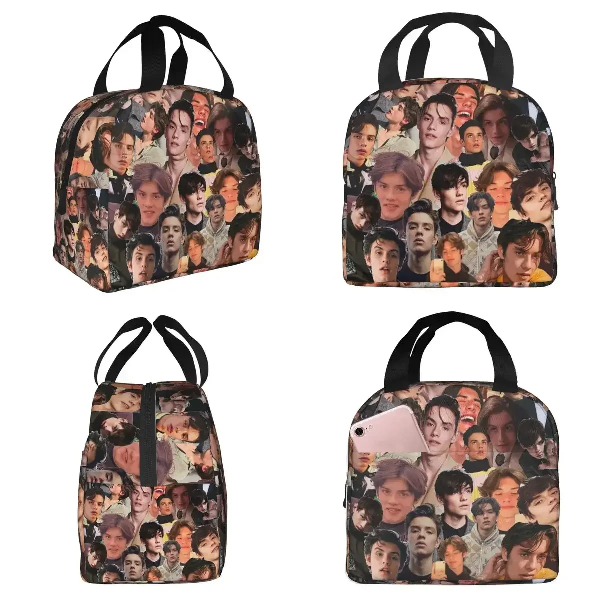 Louis Partridge Photo Collage Insulated Lunch Bag for Women Office Cooler Thermal Food Box Tote Portable Lunch Boxes Container