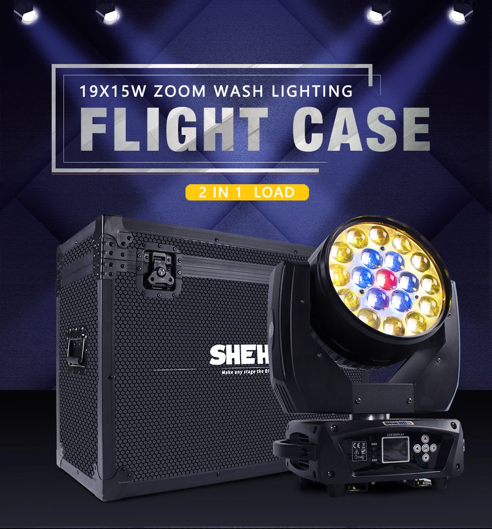 Nur Flightcase für 19X15W Moving Head Light Wood Flight Case mit Rädern Disco DJ Club Bar Bühne – Detail 1