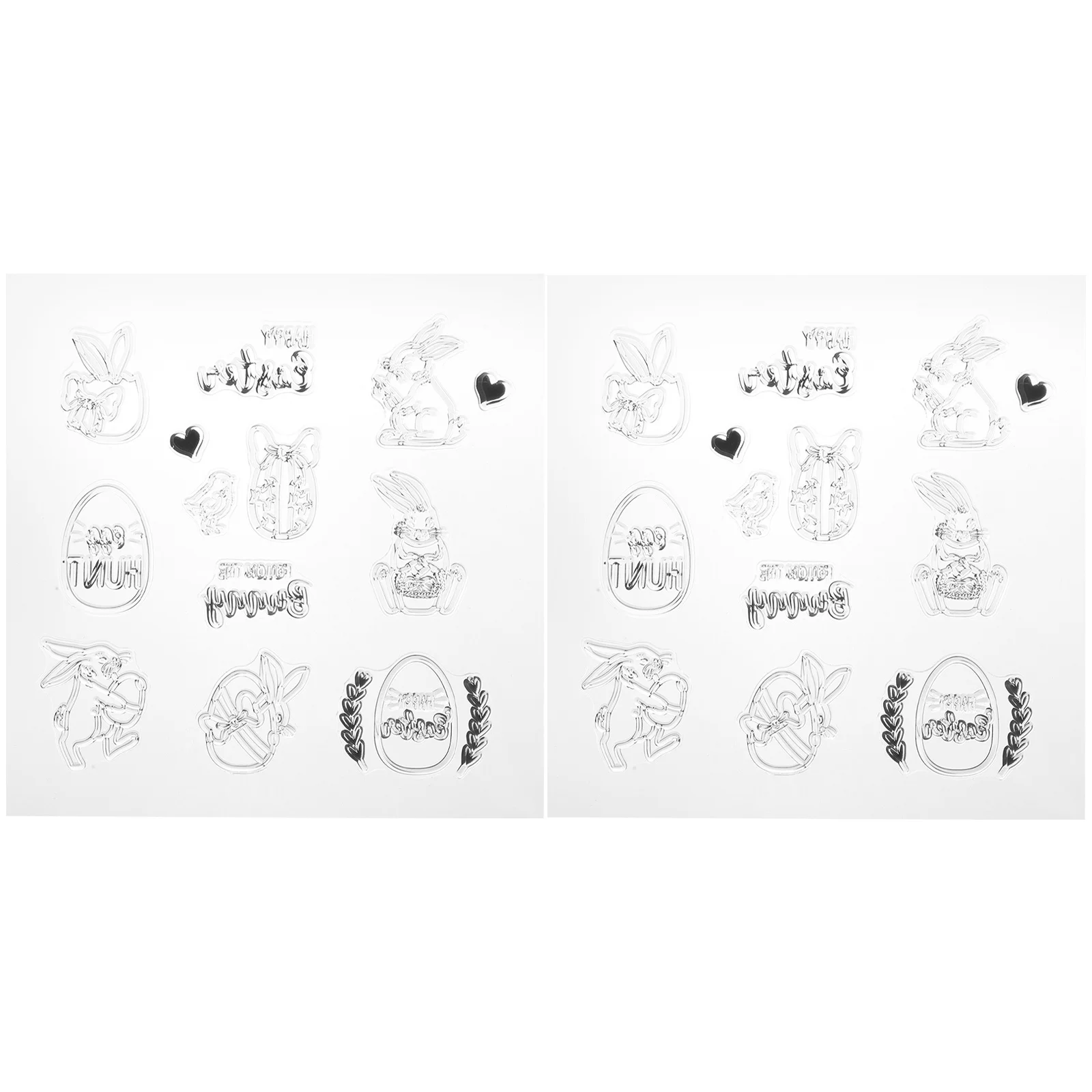 

2Pcs Clear Easter Stamps Bunny DIY Scrapbooking Hand Account Photo Albums Decor Clear Stamp DIY Stamps Stamp Seal