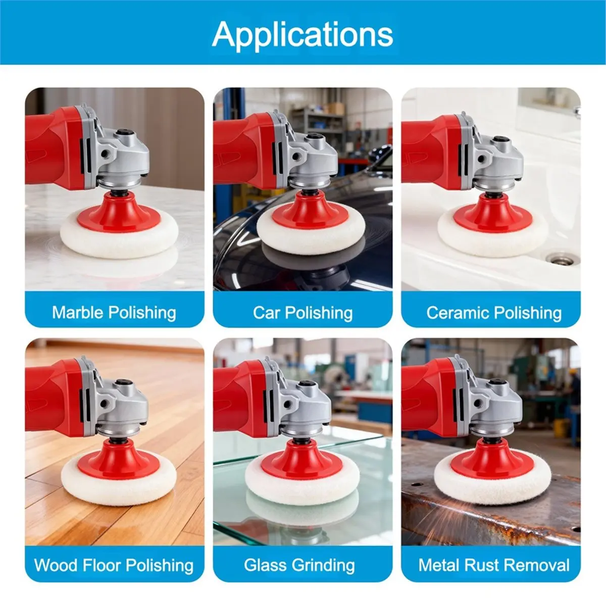 2026 New 125mm Thickened Wool Polishing Wheel M14 Thread Felt Disc for Angle Grinder Marble Glass Metal Rust Removal Polish Pad