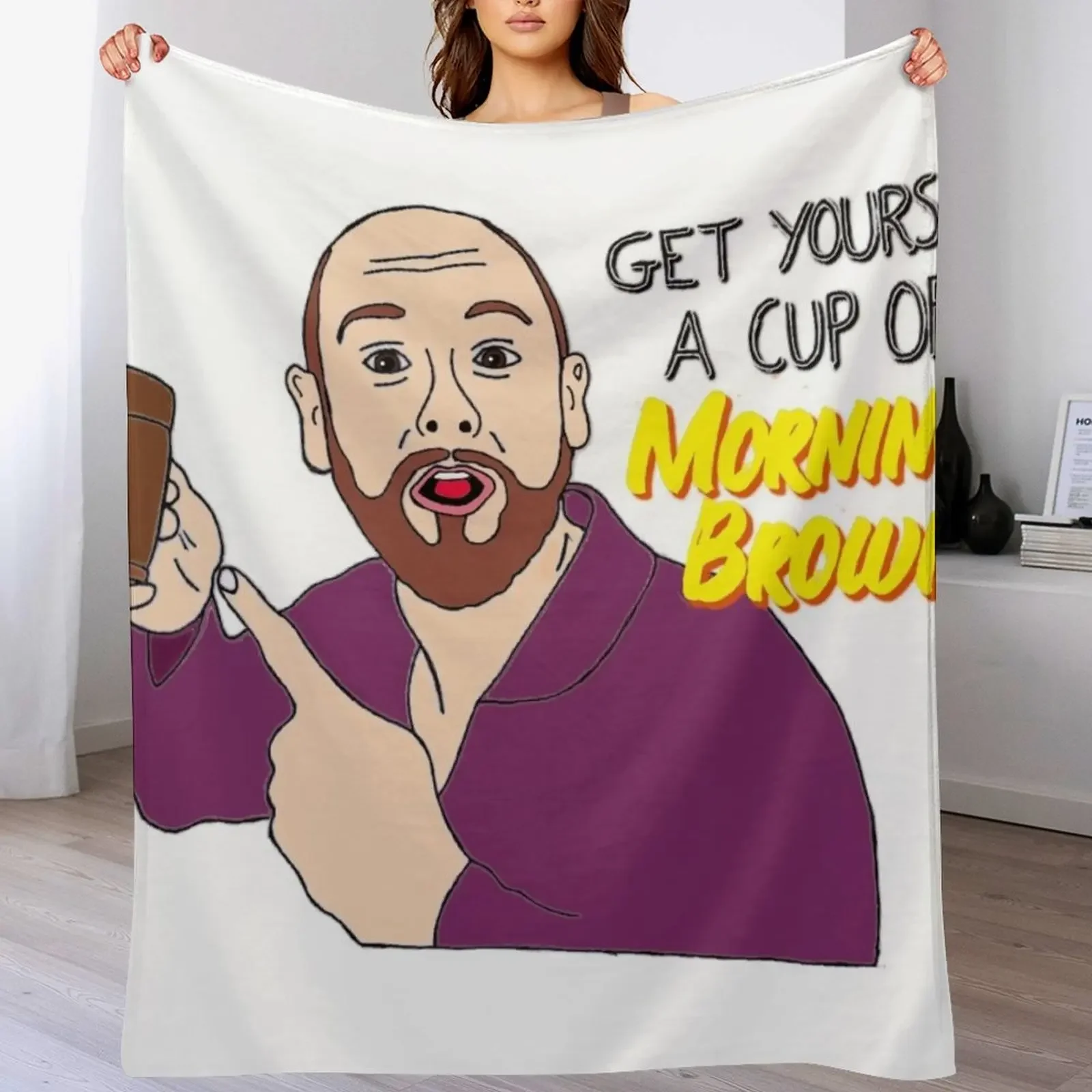 

Aunty Donna Morning Brown Broden Throw Blanket Flannels Weighted for sofa Cute Blankets
