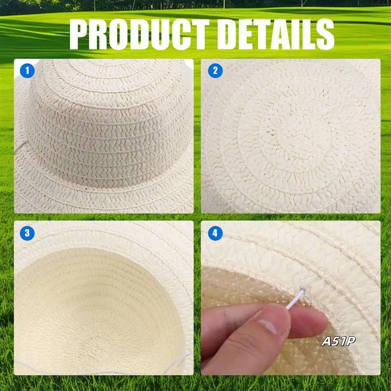 40 قطعة DIY القش قبعة مجموعة الشاطئ الصيف العمل المزارع القبعات للرجال النساء الاطفال كاوبوي حفلة عيد ميلاد الديكور