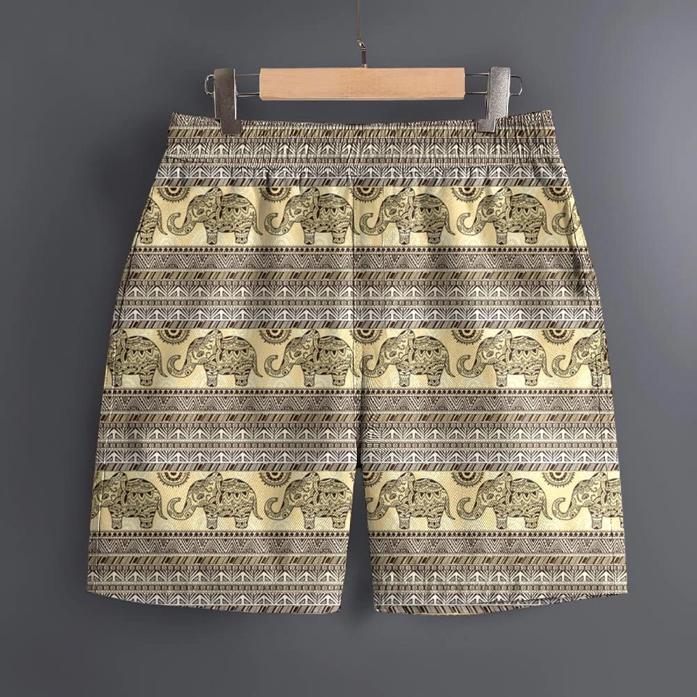 

Men's Hawaiian 3D Elephant Ethnic Pattern Beach Shorts Quick Dry Outdoor Leisure Sports Shorts Fashion Men's Shorts Men Clothing