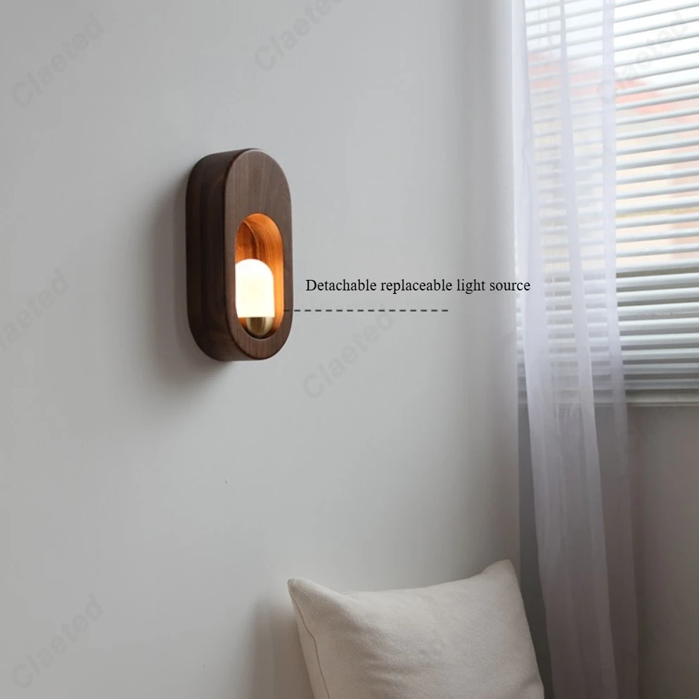 

Современный минималистичный светодиодный европейский настенный светильник из массива дерева, гостиничный номер, столовая, гостиная, проход, спальня, прикроватные светильники