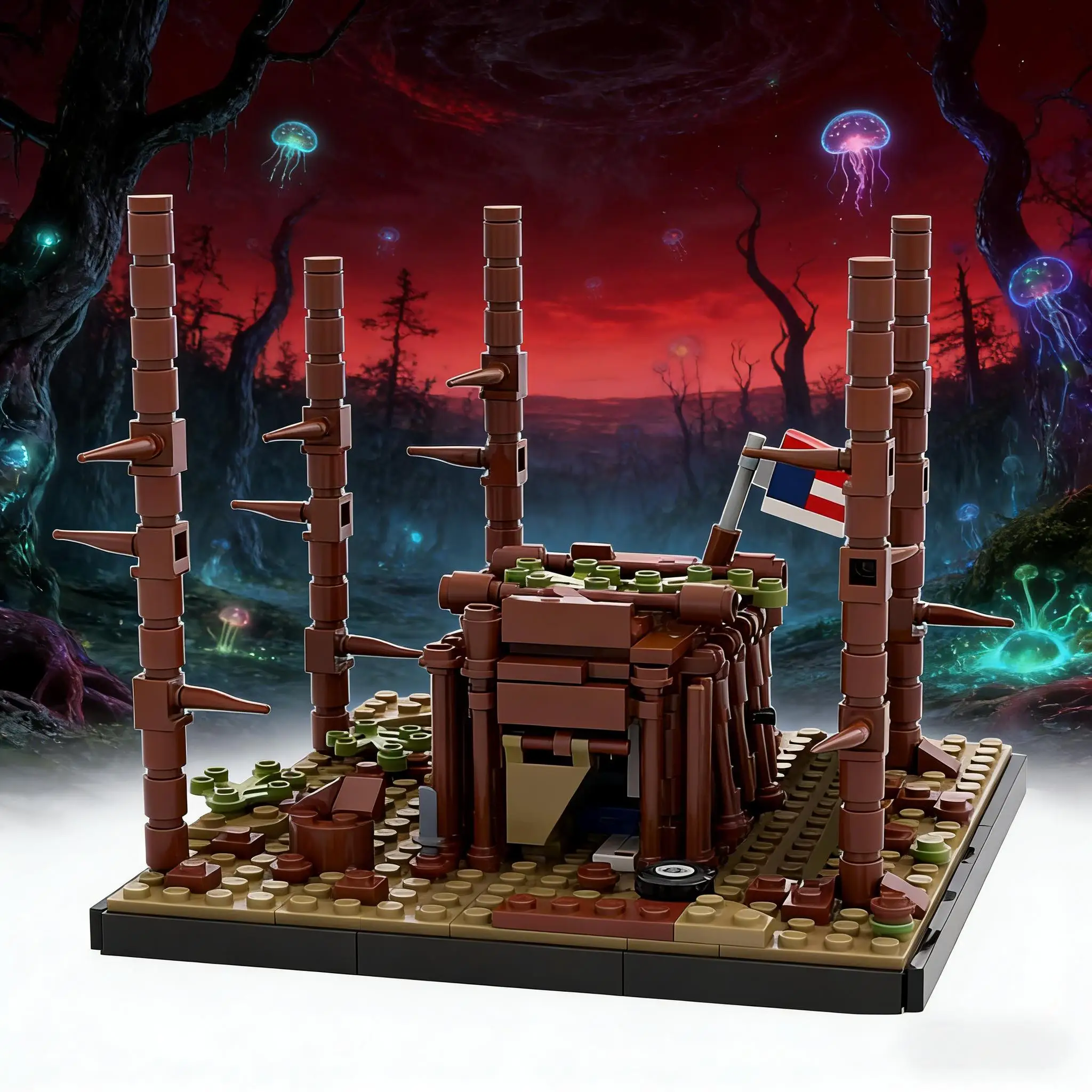 421Pcs Moc Strangereds Biles Castle Monster Story Peripheral Model Building Blocks DIY Custom Puzzle Christmas Birthday Gifts