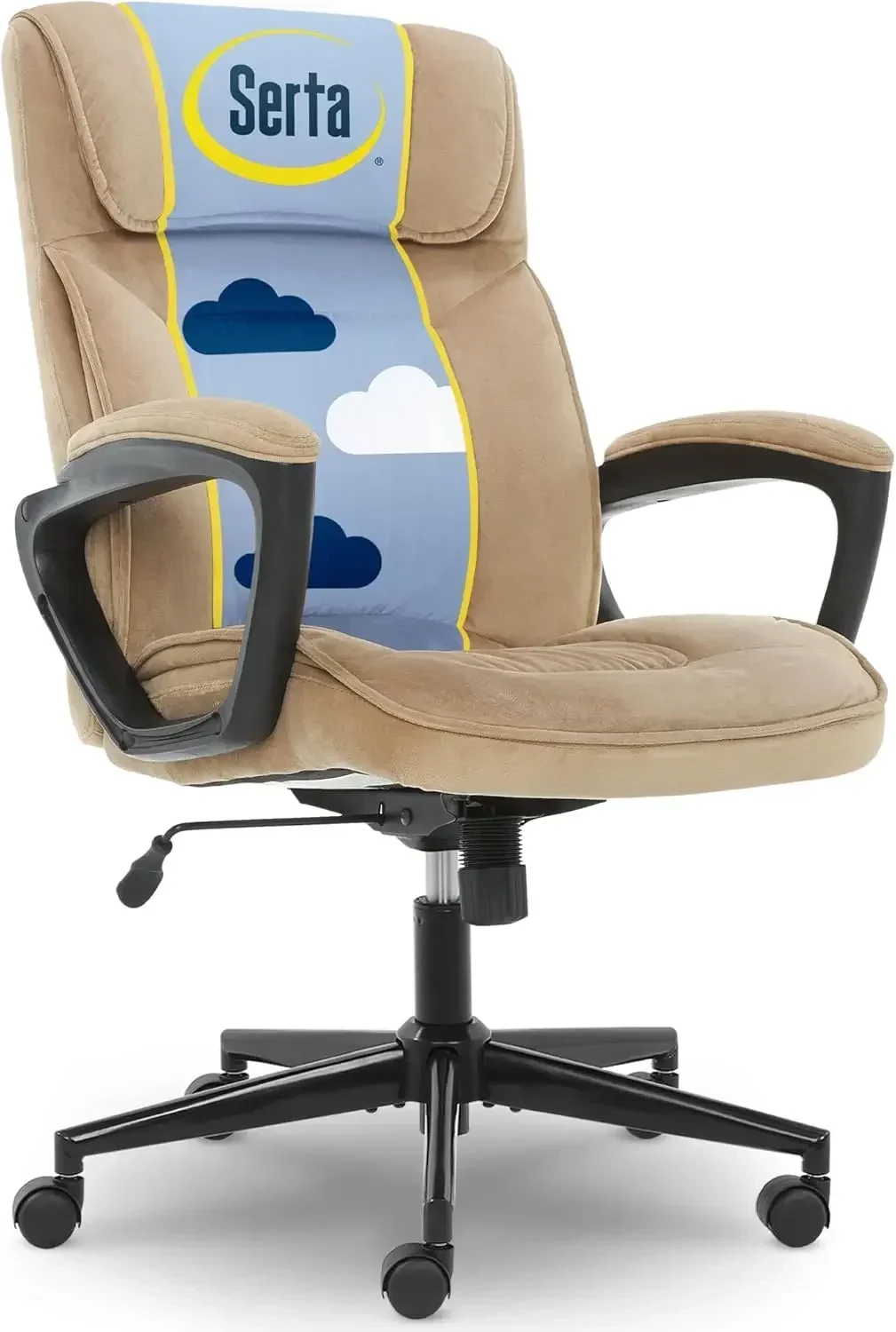 ® Hannah Executive Home Office Desk Chair, Ergonomic Mid-Back with Lumbar Support, Firm Seat Cushion, Layered Body Pillows, Padd