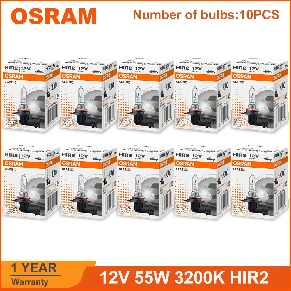 OSRAM Original CLASSIC 9012 HIR2 PX22d Halogen Headlight 12V 55W 3200K 1875 lm Car Bulb Light Auto Lamp Standard Hi/lo Beam