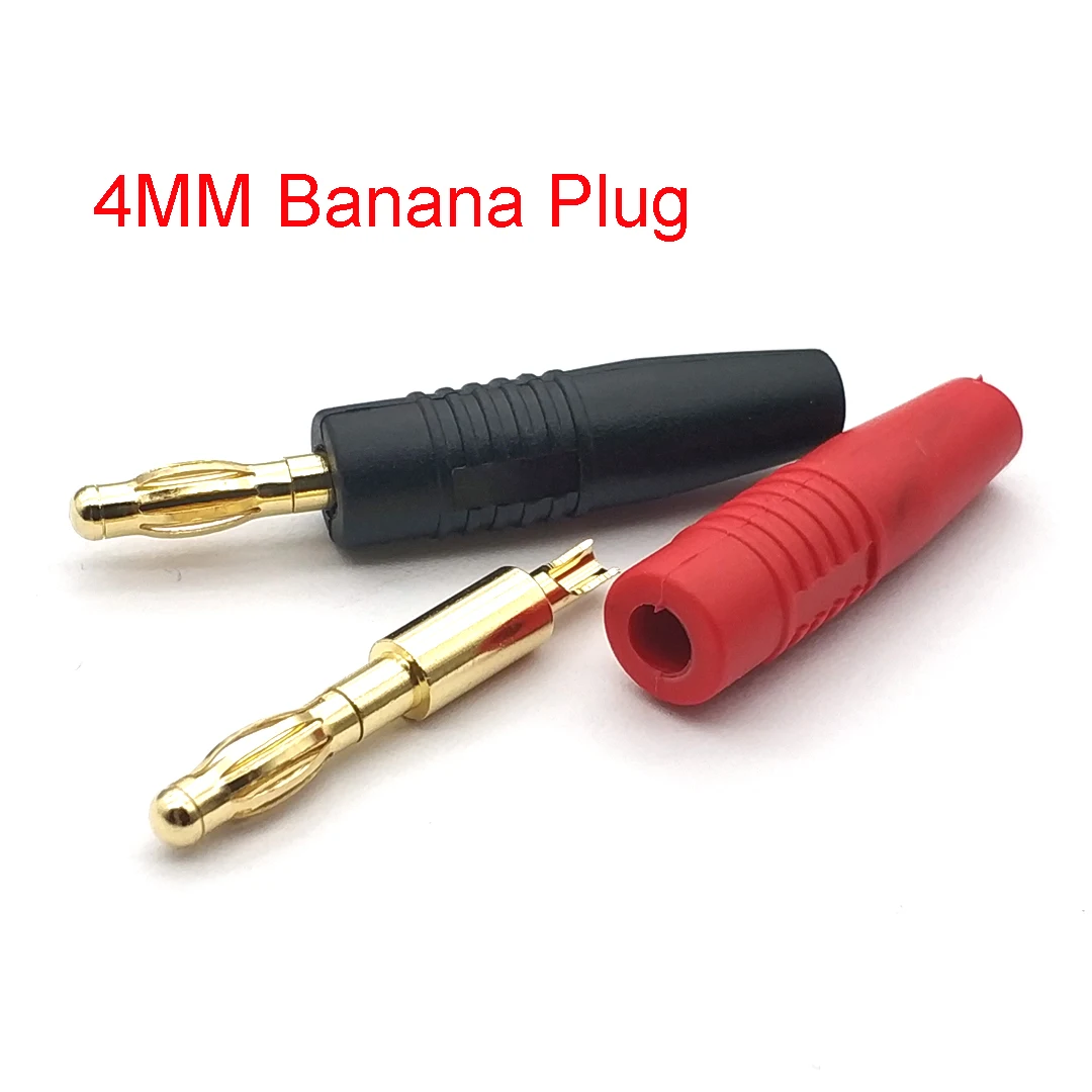 ใหม่4มม.ปลั๊ก Gold Plated Musical สายลำโพง Pin ตัวเชื่อมต่อปลั๊กกล้วย