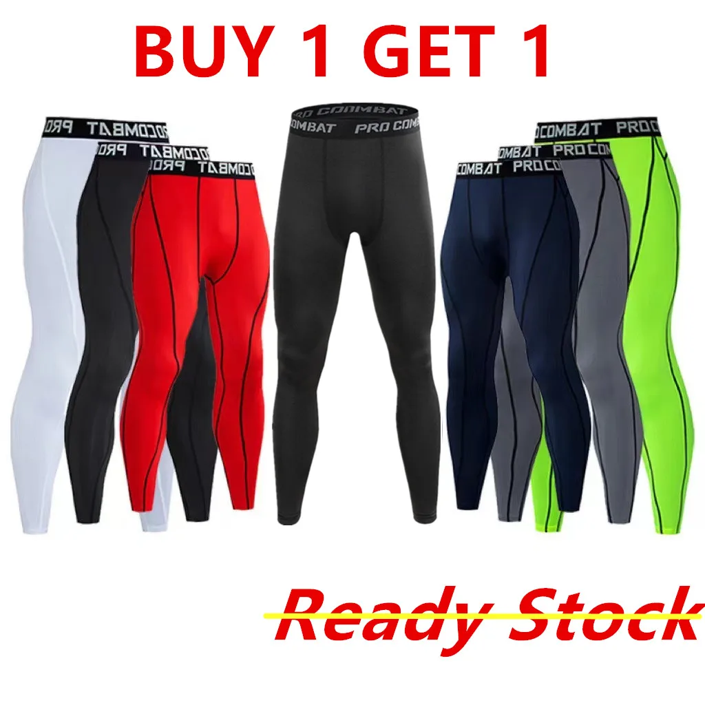 2Pcs Men Compression Tight Leggings Running Sports Male Workout Bottoms Trousers Jogging Dry Yoga Pants Quick Fitness Training