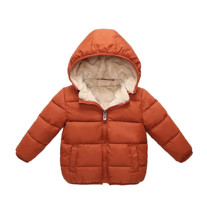 2026 Winter New Kids Thick Coat Fleece Lined Padded Jacket Warm Cotton Padded Outerwear for Boys Girls Toddler Baby