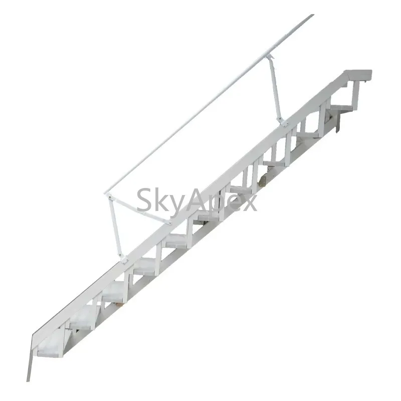 Heavy-Duty Anti-Rust Alloy Folding Wall-Mounted Ladder Indoor Household Space-Saving Easy Installation Safe  Load-Bearing Stable