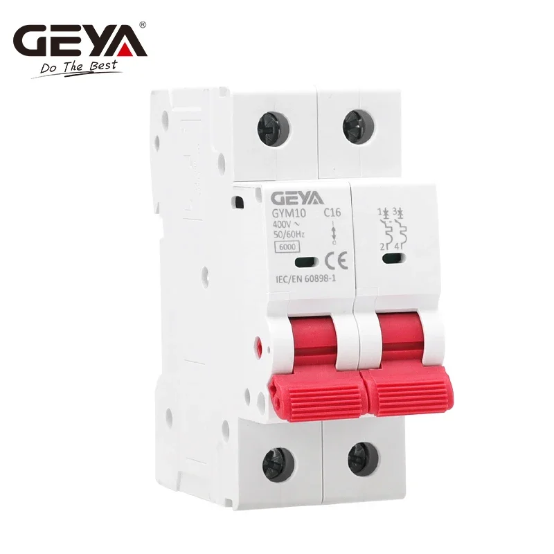 GEYA GYM10 2P 6KA AC MCB Din Rail 220V 400V Mini Circuit Breaker 6A-63A Factory Direct Manufacturer CE CB Approved