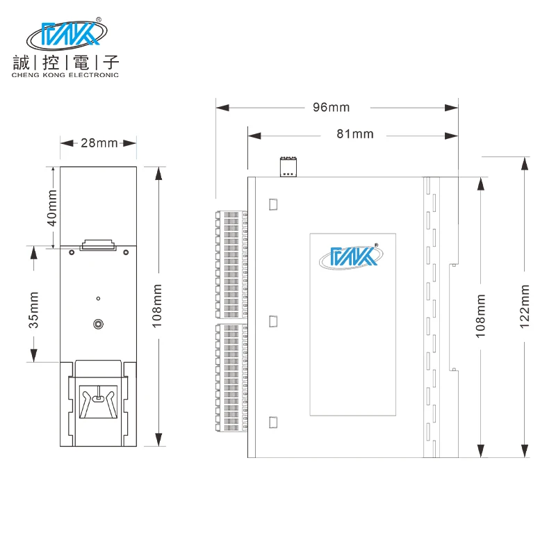 CK-EC7082 High Precision 8-Channel EtherCAT Analog Input Module 16-bit Voltage/Current for Automation