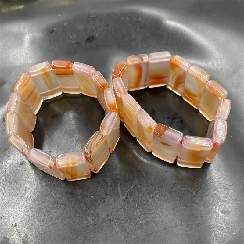 

Natural Genuine Goods Wide Large Men's Agate Manual Carnelian Bracelet