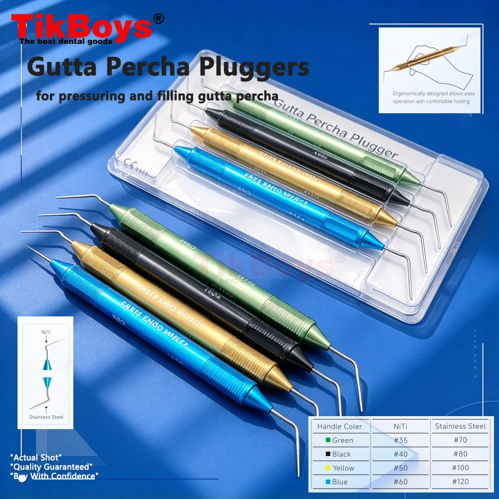 Nickle titanium Dental Gutta Percha Filler Stainless Steel Gutta Percha Plugger 40#-80# Dental Needle Endodontic Instruments