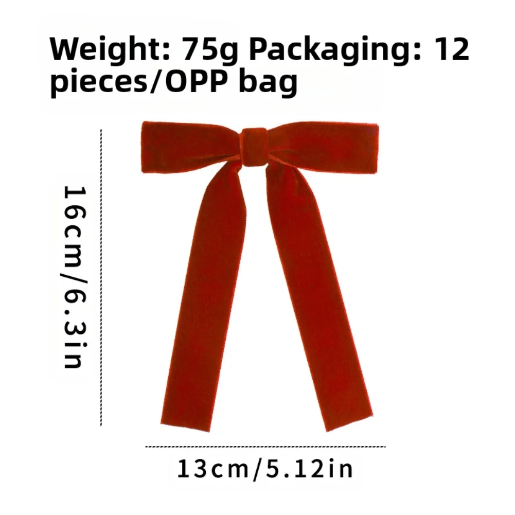 Christmas tree decoration velvet bows set 12 or 24 pieces for holiday wreaths stair railings and present boxes enhancement