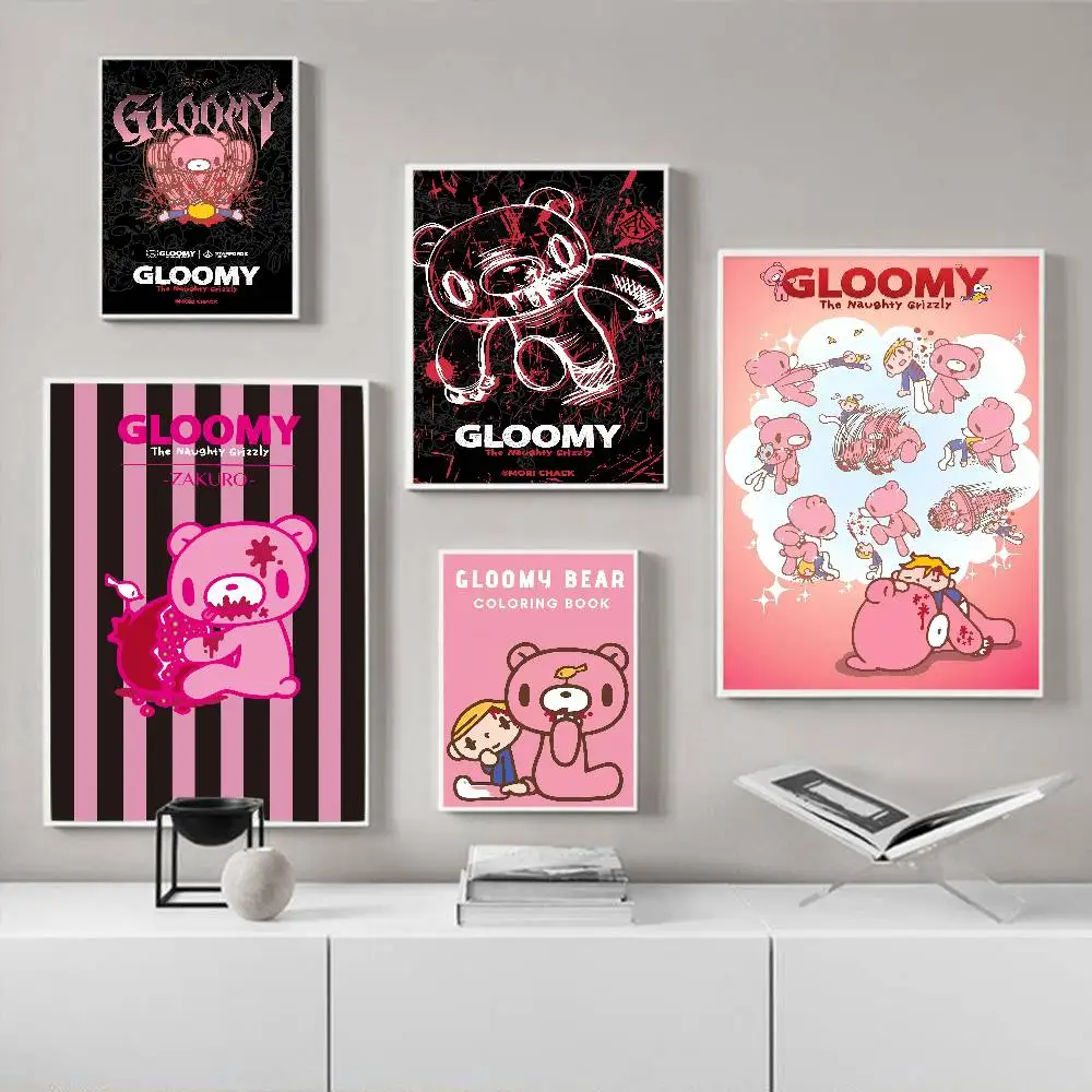 Cartoon G-Gloomy Bear Self-adhesive Art Poster Whitepaper Prints Posters Artwork Home Decor