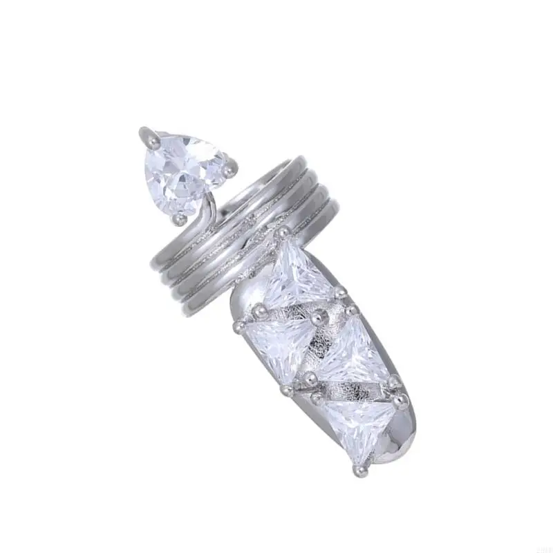 2025 New Gothic Metal Claw Rings for Cosplay Costume Parties Adjustable Punk Jewelry With Rhinestones And 3 Sizes Wear