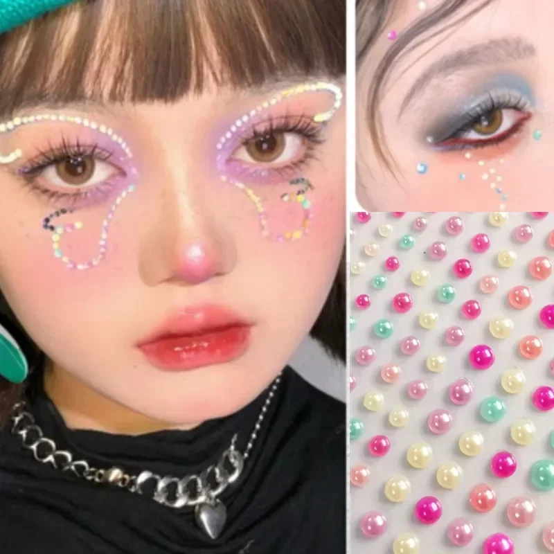Temporary Tattoo Party Rhinestone Makeup Tool Facial Eyebrow Sticker Eye Sticker Forehead Face Acrylic Gem Nail Sticker