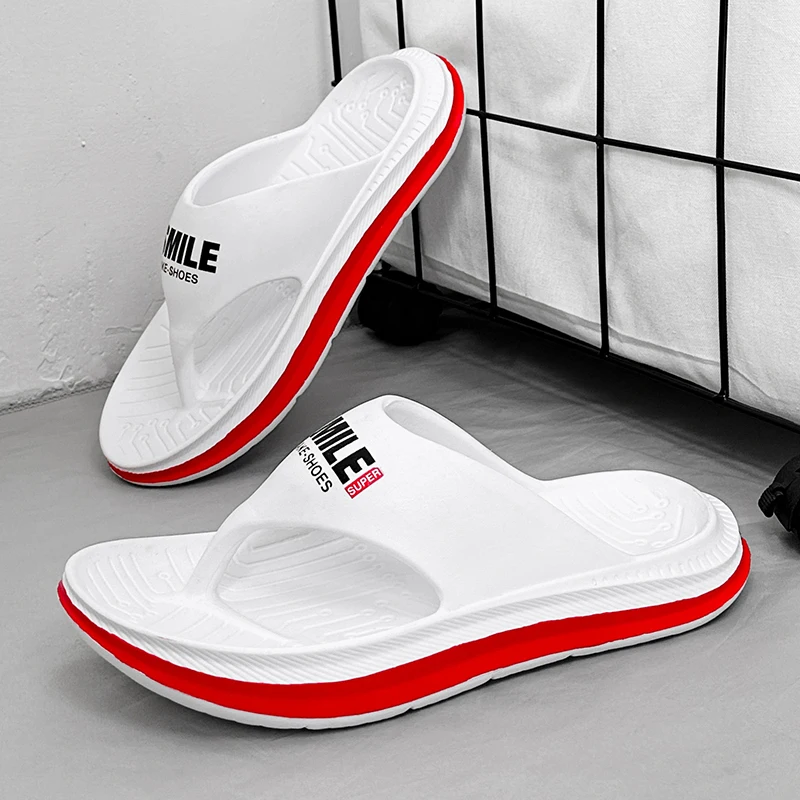 Summer Men Flip-flops Thick-soled Non-slip Man Sandals Outdoor Casual Shoes Light And Comfortable Beach Shoes New Mens Slippers