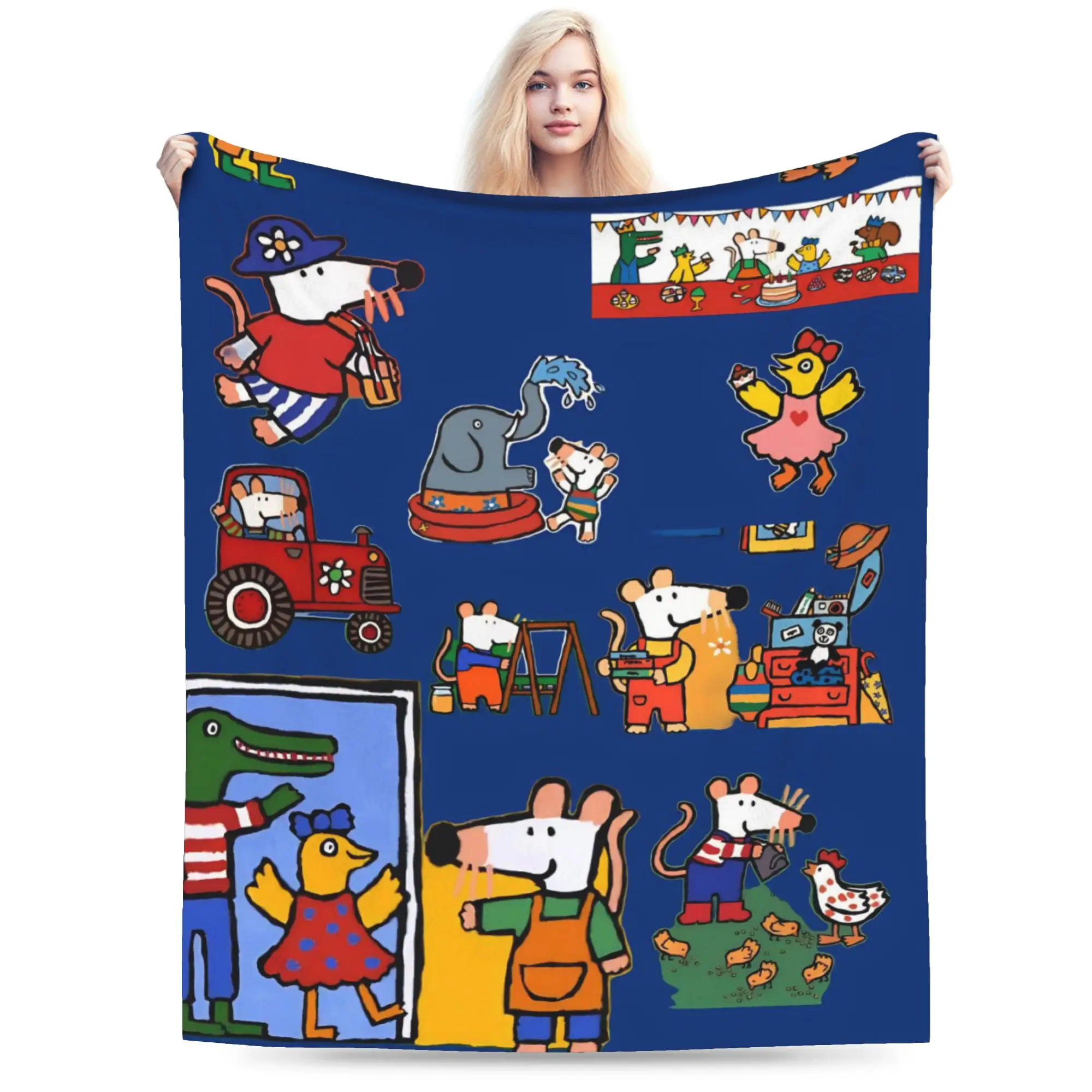 Maisy Mouse Blanket Super Soft Warm  Throw Blankets for Bed 50x60 Inch Multi-size Bedspread