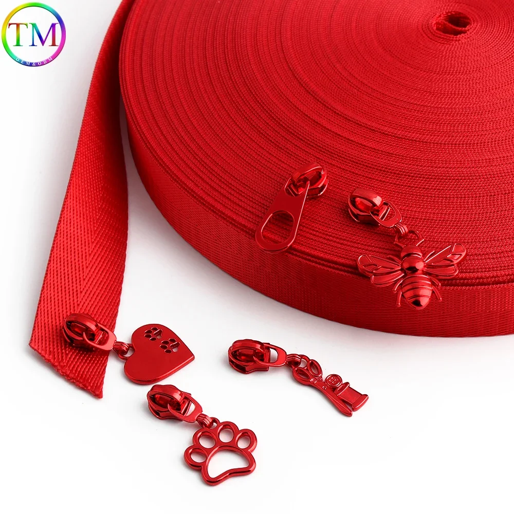10-30-50PCS 5# Nylon Zippers Pullers Sliders For Bag Zipper Slider Pulls LuggageClosure Zips Repair Kit DIY Sewing Accessory
