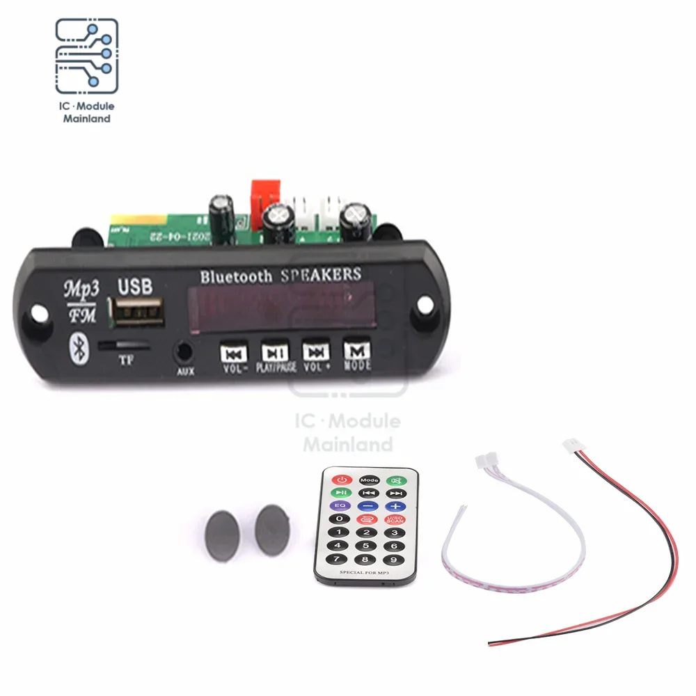 2*3W/40W DC 12V Amplifier Car Bluetooth 5.0 MP3 WMA WAV Decoder Board Wireless Music Audio Module USB TF FM Radio