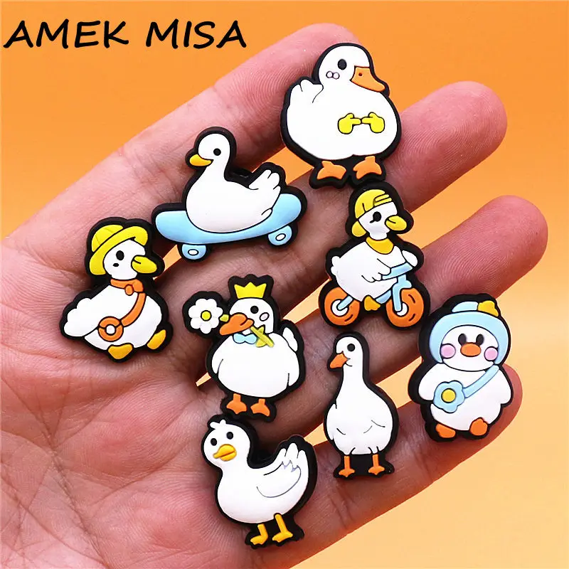 1pcs Cute Animals Shoe Charms for Women Girls Cosplay Duck Shoes Decorations Accessories Funny Duck Clog Jeans for Kids Boy Gift