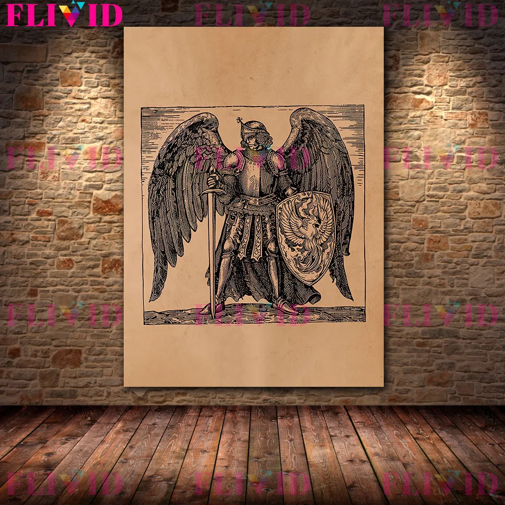 Lucifer The Fallen Angel,Antique Satanic Art Poster And Print,Archangel Occult Wall Art Canvas Print,Witchy Room Decor Unframed