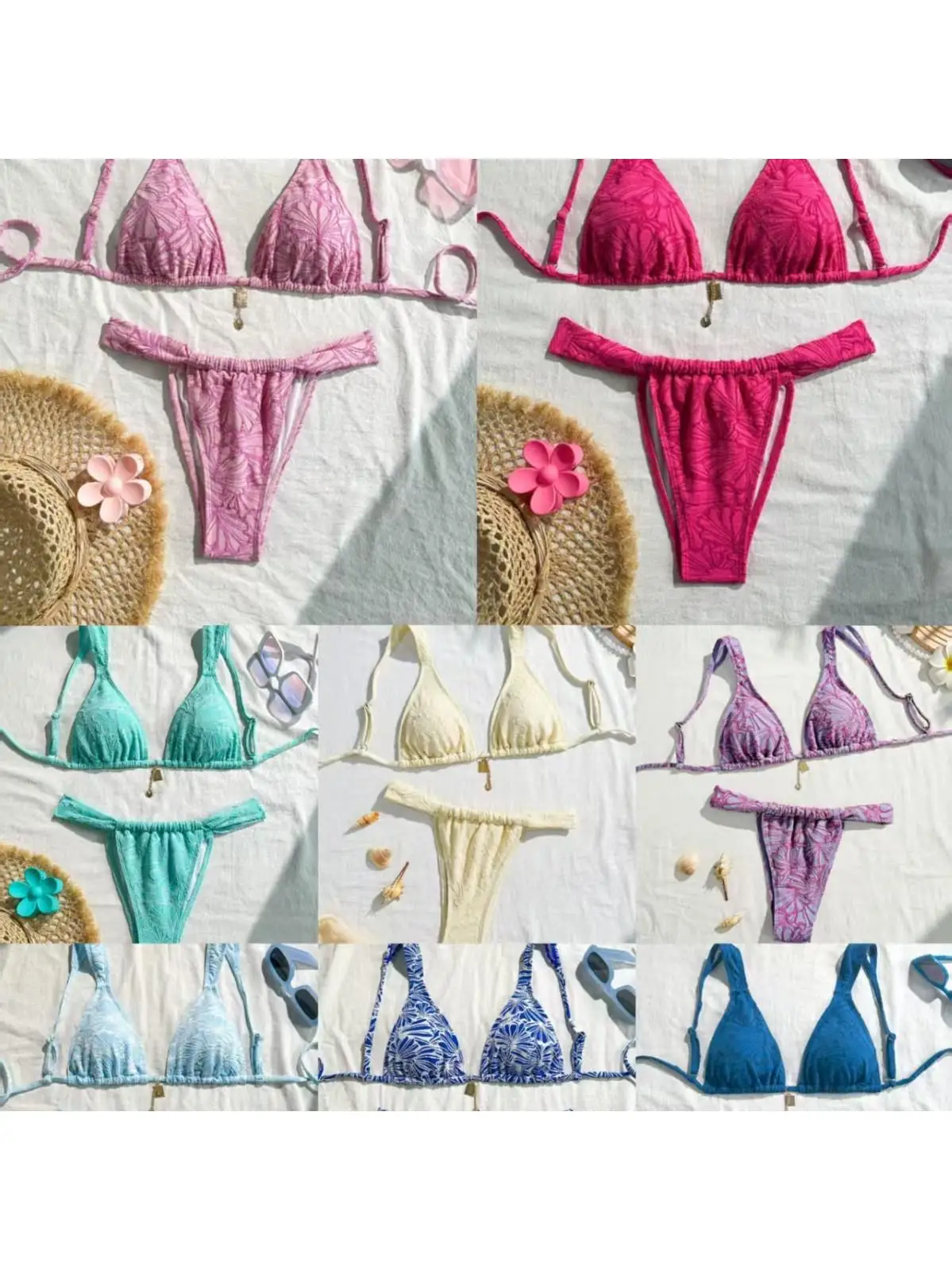 

Сексуальный купальник-бикини с принтом, раздельный дизайн, из полиэстера, с чашечками, без косточек