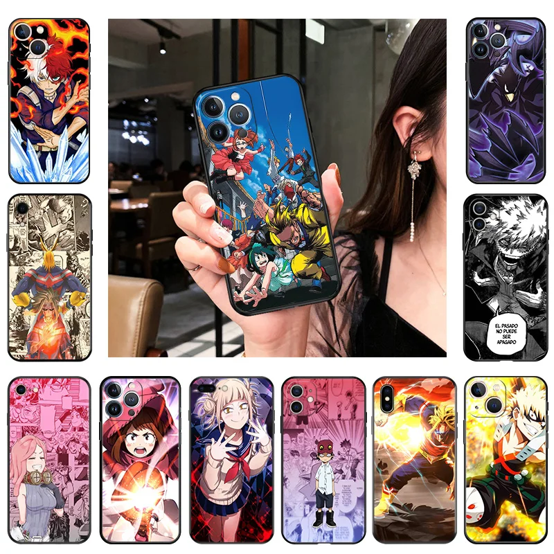 Anti-Drop Soft Phone Case For iphone 16Plus 11 12 13 Mini 14 15 16 Pro XS Max XR 7 8 Plus 16Pro My Hero Academia Comics Cover