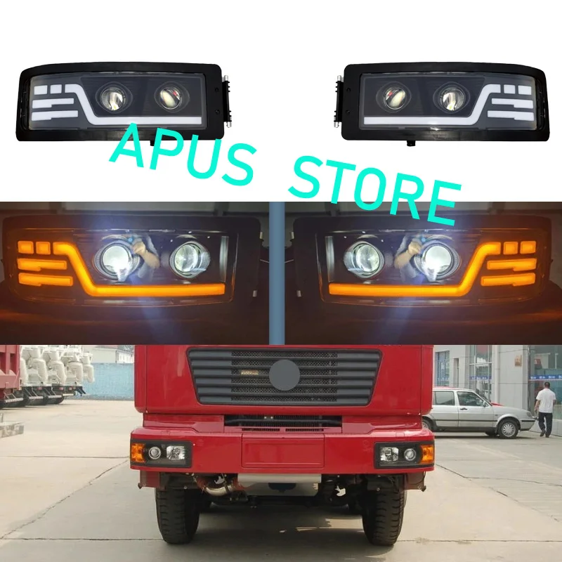 1 Pair Dual LENS Led Head LIGHT Fit For man f2000 led headlight assembly 81251016290 81251016292 DZ9100726030 DZ9100726020