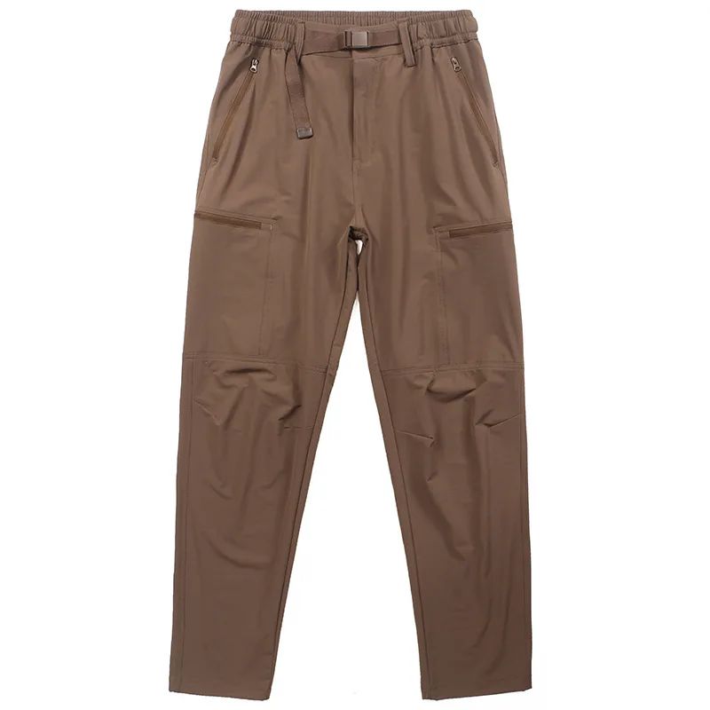 

Летние свободные прямые брюки с тонкой эластичной талией, быстросохнущие повседневные мужские брюки с несколькими карманами и длинными брюками для спецодежды