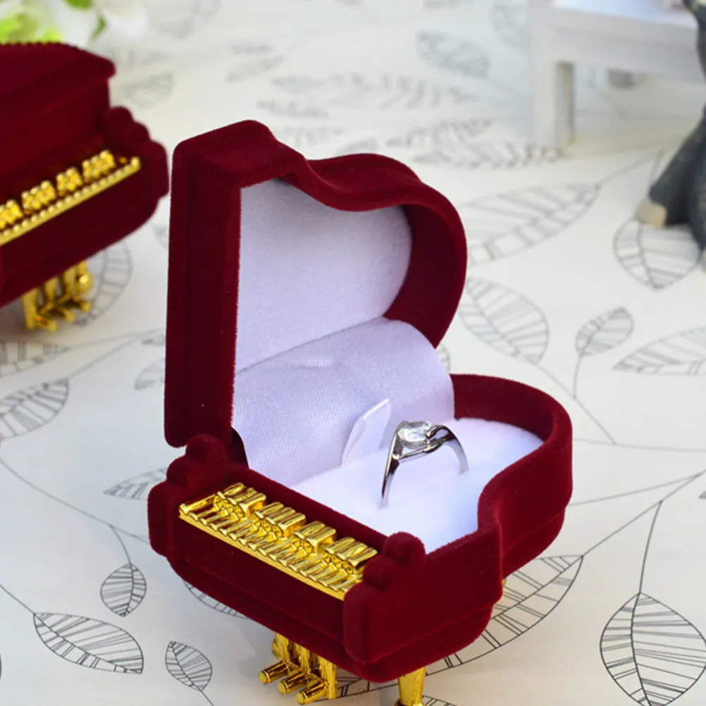 Red Necklace Box For Wedding Ceremony Box Jewelry Collector Piano Inspired Lightweight Compact Premium