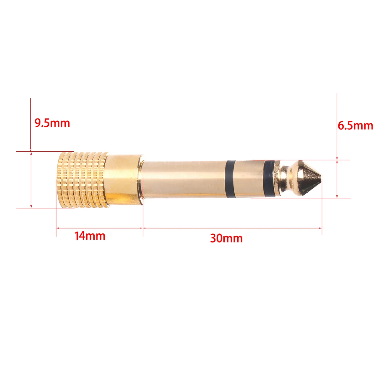 Adaptateur audio stéréo, ensemble plaqué or, prise TRS 3.5mm 1/8 pouces vers prise jack 6.35mm 1/4 pouces et prise femelle 3.5mm vers prise mâle 6.35