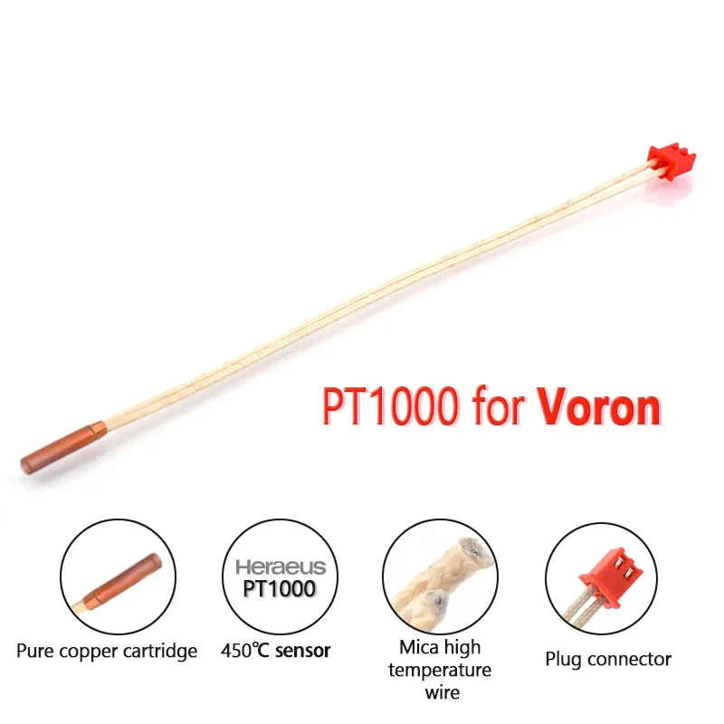 

Для E3DV6 Vo-ron Hotend PT1000 Температура сезонная до 450 градусов Углеродное волокно Нейлон Высокотемпературный 3D-принтер нити